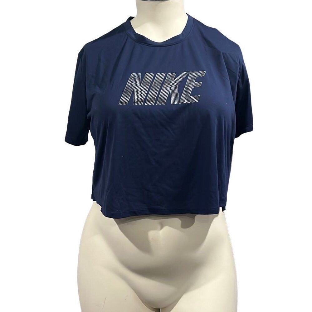 Nike Woman Blue Dry Fit High Low Mid-rift